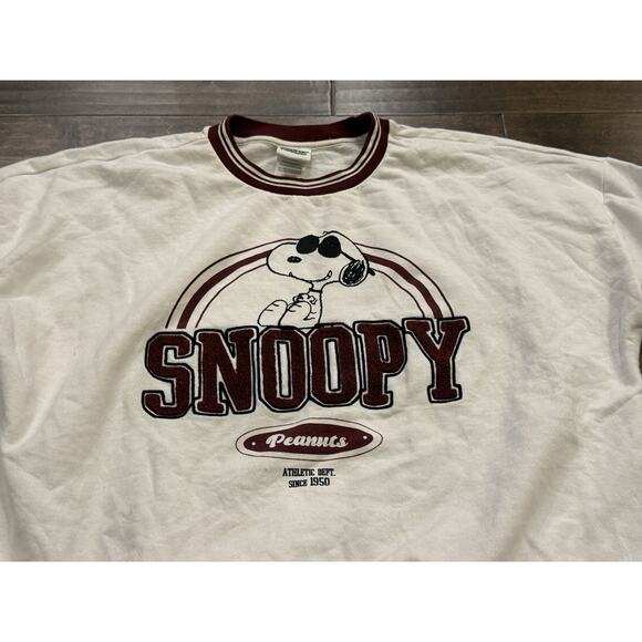 Peanuts Snoopy Womens White Long Sleeve Crew Neck Casual Pullover Sweatshirt XXL - Picture 5 of 9